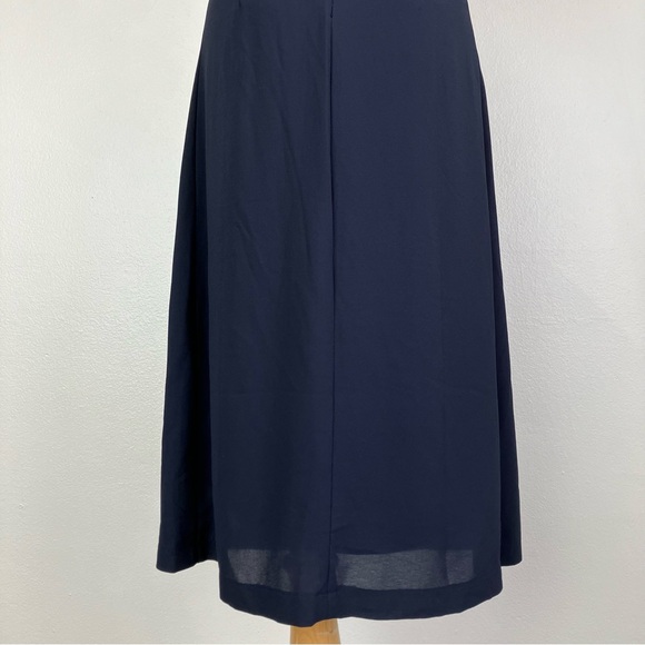 Lindy Bop 1940s Navy Blue Amelia Vintage Collared A-line Midi Dress UK 10 Small - Picture 11 of 15